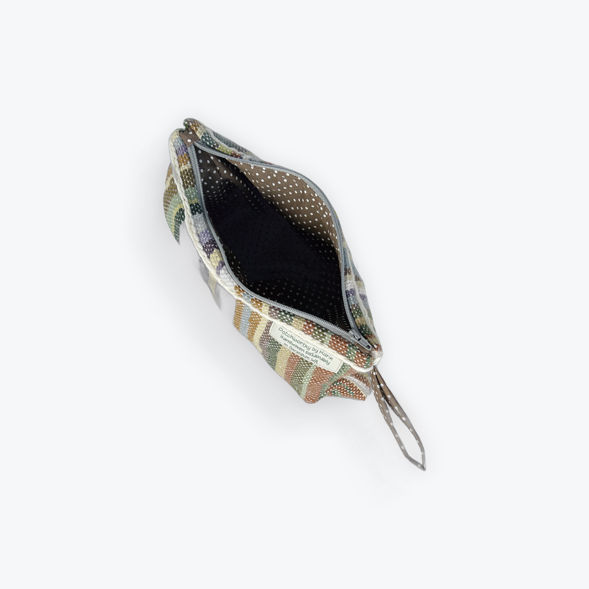 Handwoven zippered pouch