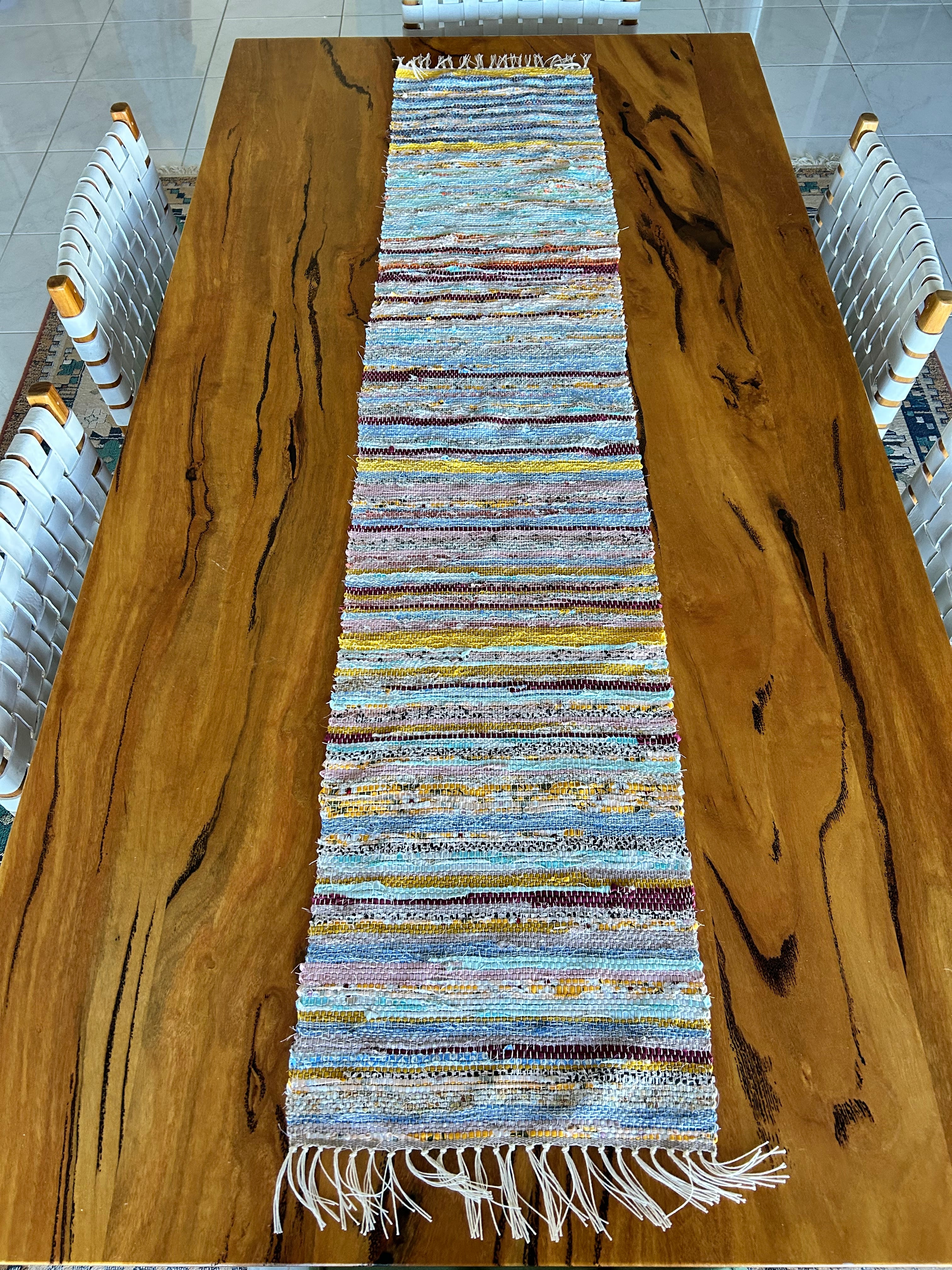 Woven remnant table runner